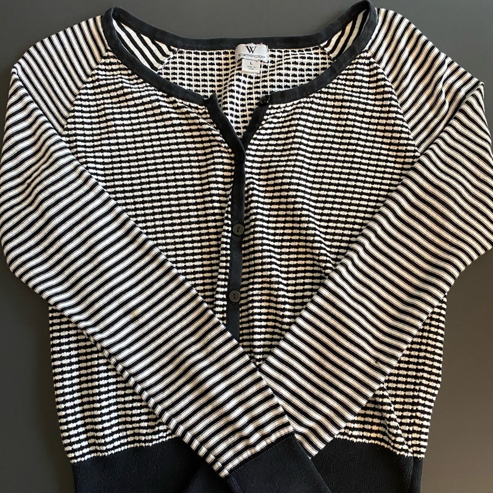 Worthington Women’s Stripped Large Cardigan